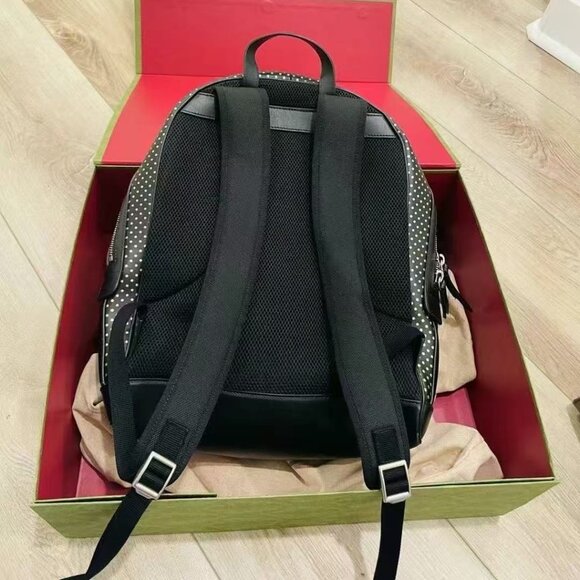 NIB Gucci  X SEGA Calfskin GUCCY Stars Dome Backpack Black Gold - Picture 4 of 6